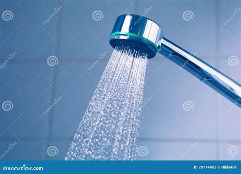 Shower With Water Stream Stock Image Image Of Nozzle 28114483