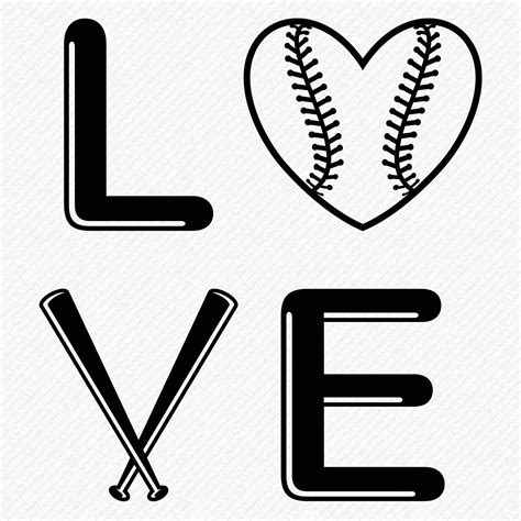 Love Baseball SVG baseball words svg love baseball | Etsy
