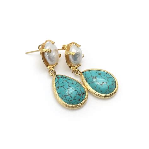 Pearl Turquoise Earrings