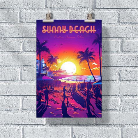 Sunny Beach Endless Summer Vibes Poster United World Memories