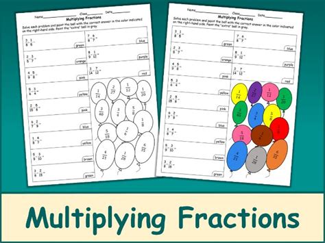 Multiplying Fractions Color By Number Teaching Resources