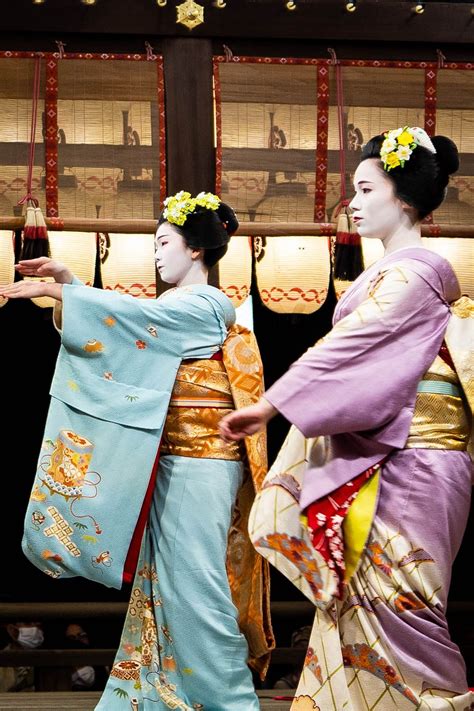 Geisha Dance During The Hanatouro Festival At Yasaka Shrine In Gion