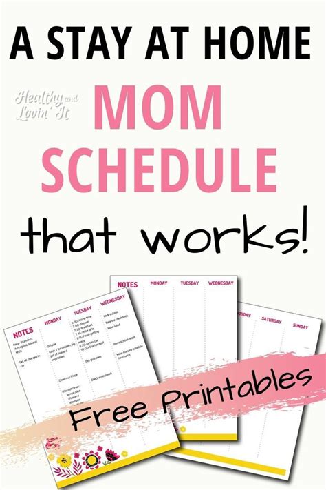 Stay At Home Mom Daily Schedule Template Virtyoung