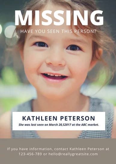 missing person poster template free word templates