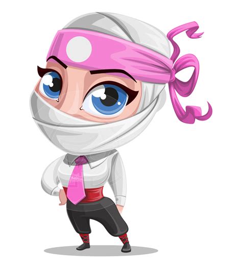 Girl With Ninja Mask Cartoon Vector Character Graphicmama Cartoons