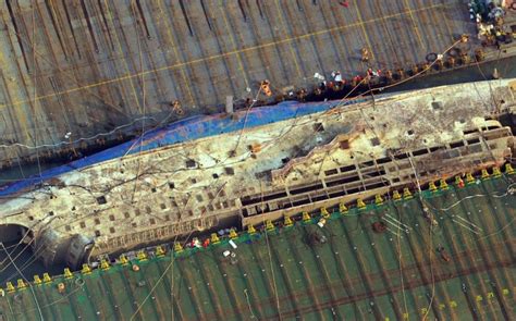 Sewol Ferry Raised From Its Watery Grave In South Korea Three Years After Vessels Sinking