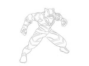 Coloring Pages Black Panther Superhero Marvel Free
