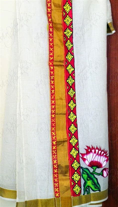 Anjali Vilasini Fabric Painted Kerala Set Mundu