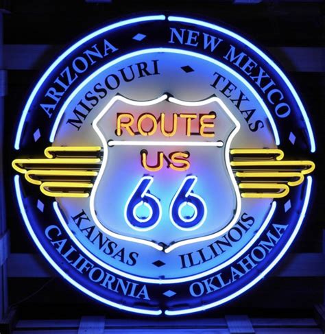 Enseigne Neon Route 66 All States 100cm Stefvintagestore