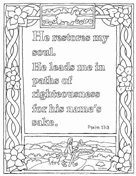 Start by scrolling to the bottom of the post, under the terms of use, and click on july 24, 2018. 32 Psalm 23 Coloring Page in 2020 | Bible coloring pages ...