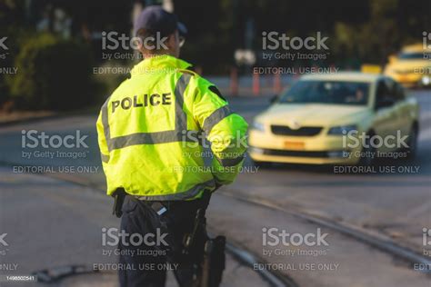 Inspector Of Traffic Police Highway Patrol Regulates The Movement Of