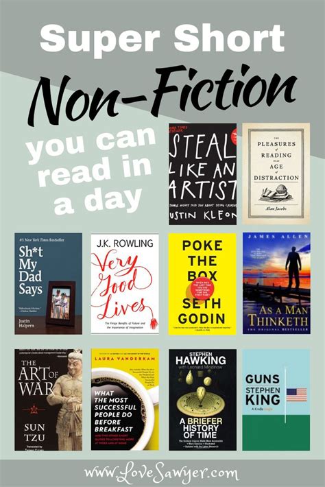 short non fiction you can read in a day book list love sawyer short books nonfiction
