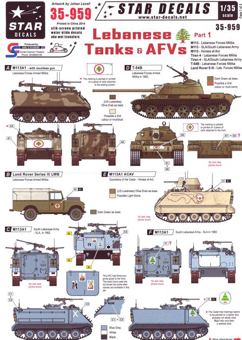 Star Decals 135 Lebanese Tanks And Afvs Part 1 35 959