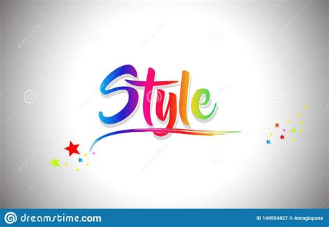 Style Handwritten Word Text With Rainbow Colors And Vibrant Swoosh