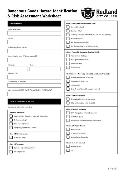 17 Risk Assessment Worksheet