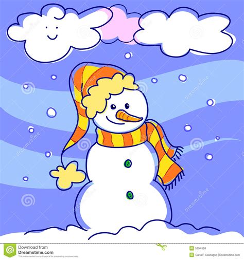 Happy Cartoon Snowman Vector Royalty Free Stock Photos Image 5794558