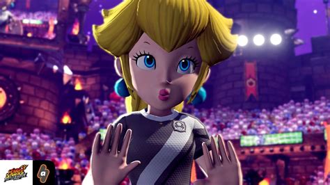 All Princess Peachs Awesome Animations Mario Strikers Battle League Youtube
