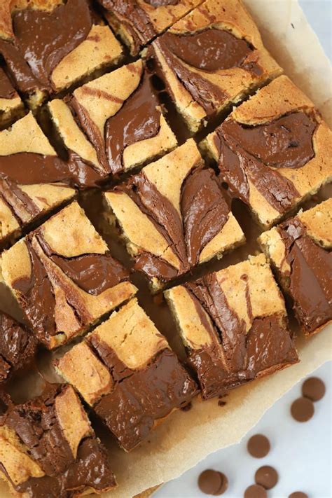 Blondies With Peanut Butter And Nutella Recipe Easy And Delicious