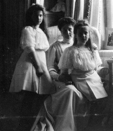 Empress Alexandra Feodorovna With Her Two Younger Daughters Grand