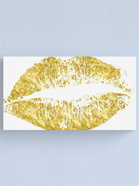 Gold Glitter Lips Canvas Print For Sale By Artonwear Redbubble