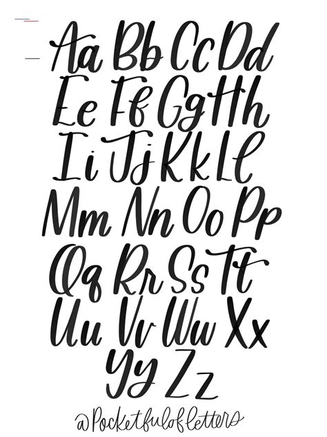 Modern Calligraphy Alphabet Hand Lettering Alphabet Modern