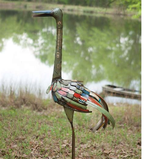 Recycled Metal Bird Sculpture Wind And Weather