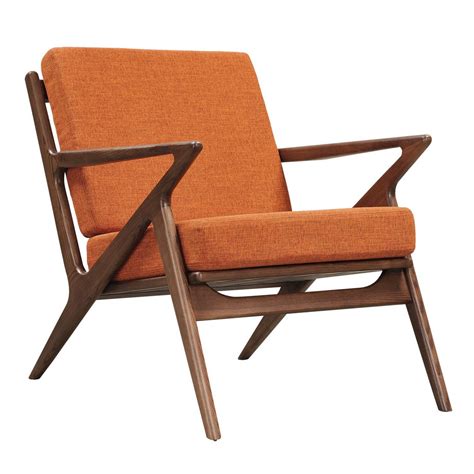 All product information is subject to review and audit by good's. Zain Mid Century Modern Orange Fabric Chair With Wooden ...