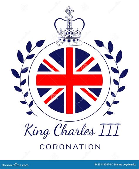Poster Of King Charles Iii Coronation With British Flag Vector