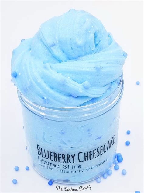 Blueberry Cheesecake Layered Slime Scented Etsy Slime Blue Slime