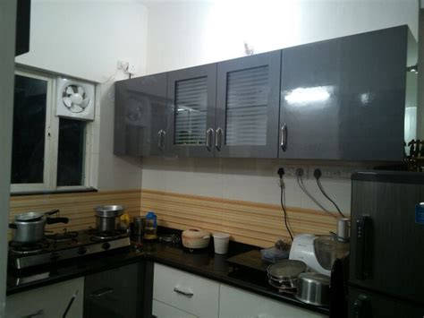 L Shaped Modular Kitchen Wall Unitcabinet Tall Unit Provision For