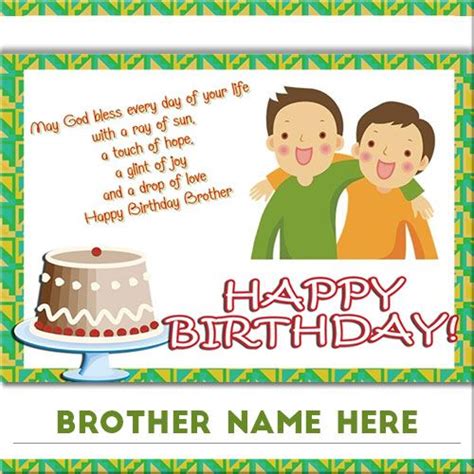 Happy birthday cakes with name, birrthday cake with photo and wishes are the exclusive and unique way to wish you friends & family members online. Happy Birthday Greeting Cards for Brother | Birthday ...