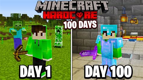 I Survived 100 Days in HARDCORE Minecraft... - YouTube