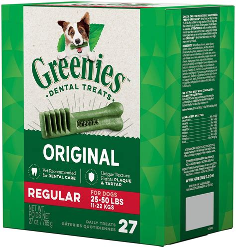 Greenies Dog Dental Chew Treat Pak Regular 27oz