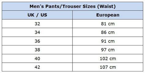 Fresh What Is The Pant Size Conversion Chart Check More At