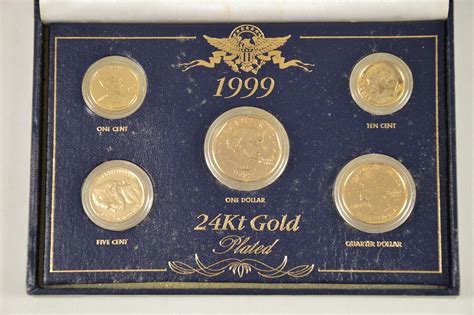 Historic Coin Collection 24 Karat Gold Plated 1999 Set Nicely Packed