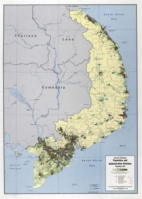 Large Scale South Vietnam Population And Administrative Divisions Map