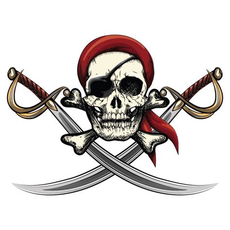 Skull And Sword Pirate Wall Sticker