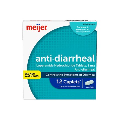 Meijer Loperamide Hydrochloride Tablets 2 Mg Anti Diarrheal 12 Count