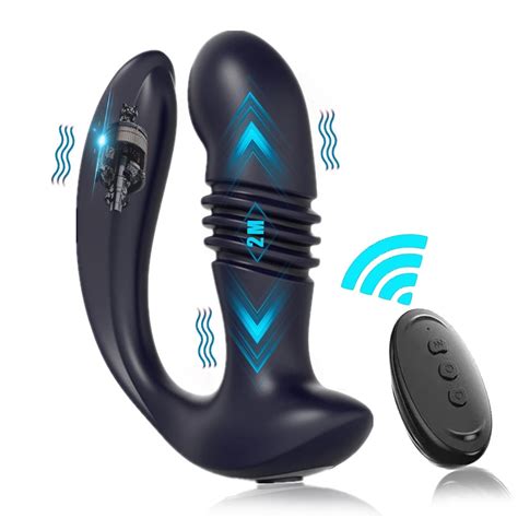 wireless remote anal plug vibrator telescopic male prostate stimulation massage dildo butt plug