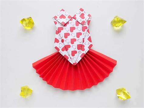 How To Make An Origami Paper Dress 16 Steps Easy Craft Tutorial
