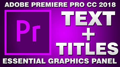 Edit and craft professional video w/ flexible and efficient adobe tools. How to add TITLE in Adobe Premiere Pro CC 2018 - YouTube