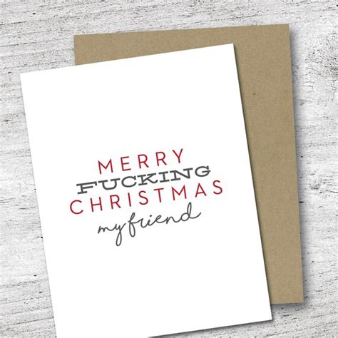 Merry Fucking Christmas My Friend Card Holiday Card Sassy Etsy