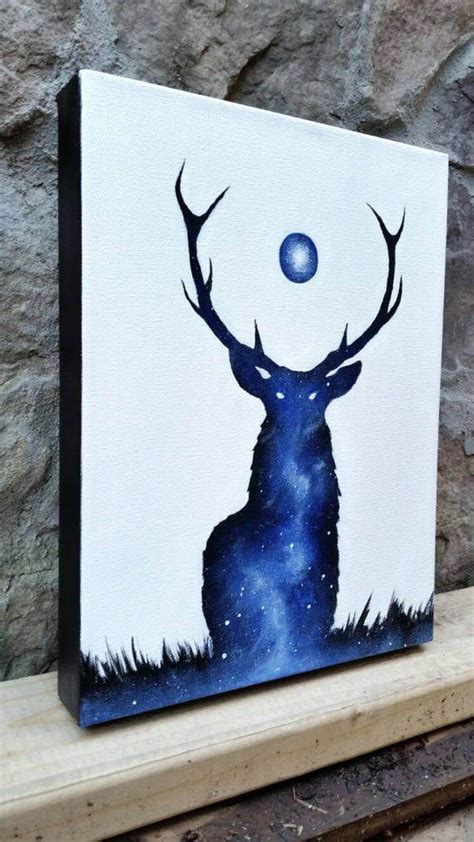 Deer Painting Galaxy Canvas Painting Deer Canvas Space Painting