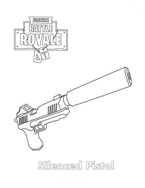 Nerf guns coloring pages best collections of nerf guns coloring pages best collections of fortnite ausmalbilder schon 72 nerf guns coloring pages uploaded by kidocoloring on monday may 14th. Silenced Pistol Fortnite Coloring Page - Free Printable ...