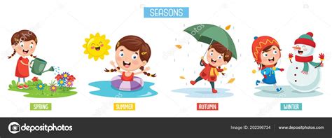 Vector Illustration Seasons — Stock Vector © Yusufdemirci 202396734