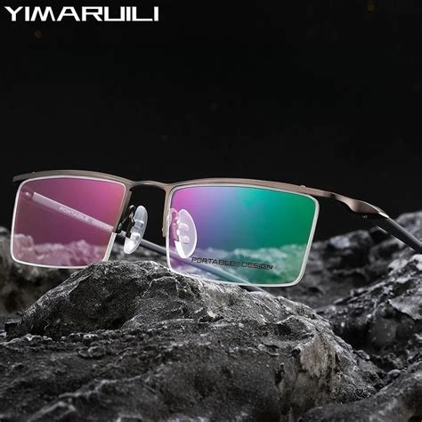 YIMARUILI Ultra Light Fashion Business Luxury Alloy Eyewear Flexible