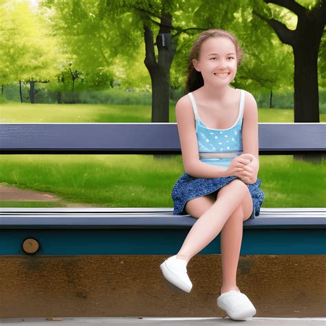 Girl Sitting On Bench · Creative Fabrica
