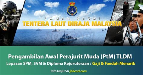 Pengambilan Awal Perajurit Muda Ptm Tentera Laut Diraja Malaysia Tldm