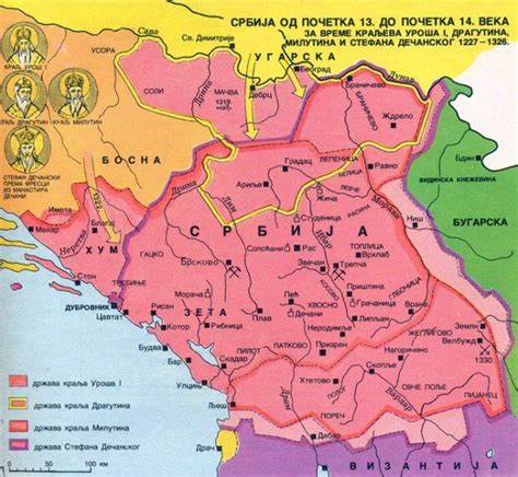 Serbia In 13 And 14 Century Map Serbia History