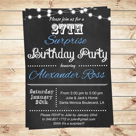 Items Similar To Surprise 27th Birthday Party Invitation Diy Printable